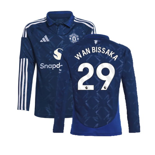2024-2025 Man Utd Long Sleeve Away Shirt (Kids) (Wan Bissaka 29)
