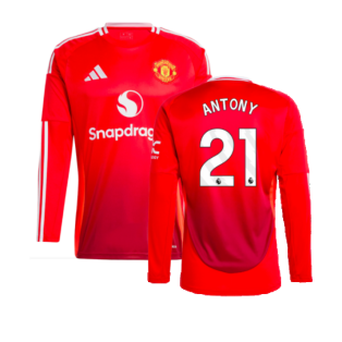 2024-2025 Man Utd Long Sleeve Home Shirt (Antony 21)
