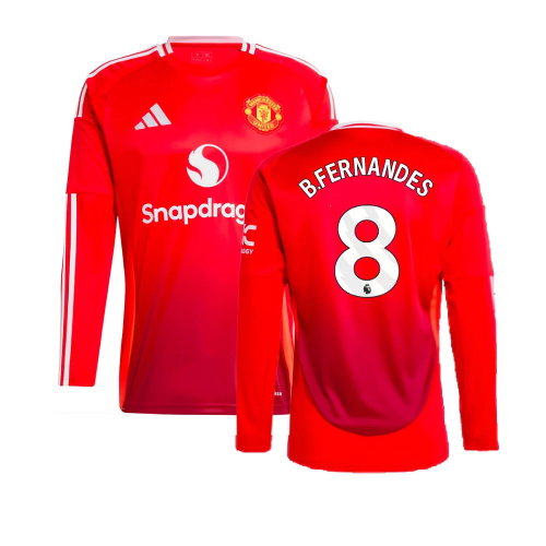 2024-2025 Man Utd Long Sleeve Home Shirt (B.Fernandes 8)