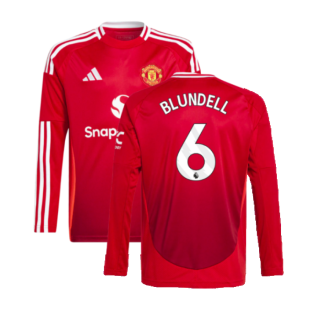 2024-2025 Man Utd Long Sleeve Home Shirt (Kids) (Blundell 6)