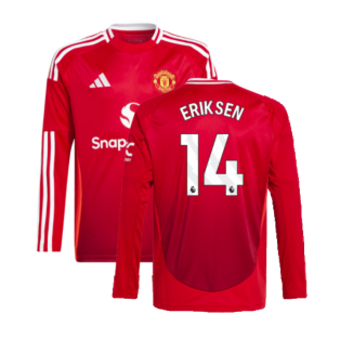 2024-2025 Man Utd Long Sleeve Home Shirt (Kids) (Eriksen 14)