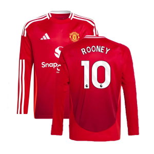 2024-2025 Man Utd Long Sleeve Home Shirt (Kids) (Rooney 10)