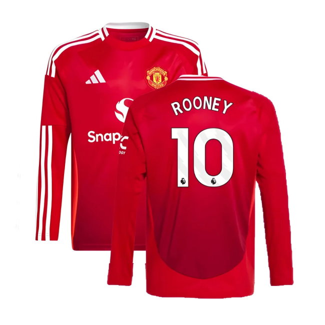 2024-2025 Man Utd Long Sleeve Home Shirt (Kids) (Rooney 10)