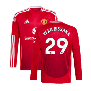2024-2025 Man Utd Long Sleeve Home Shirt (Kids) (Wan Bissaka 29)