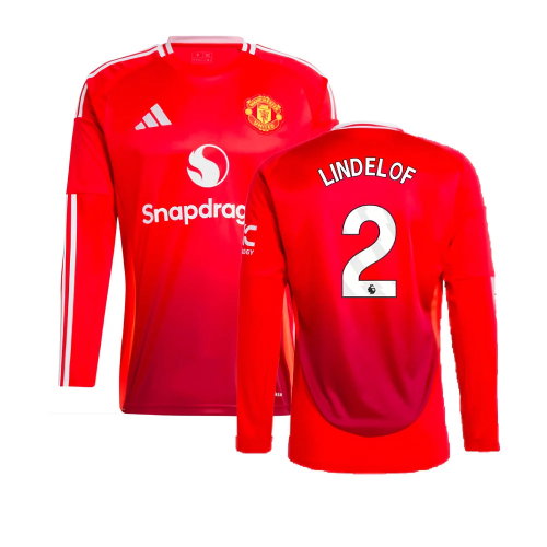 2024-2025 Man Utd Long Sleeve Home Shirt (Lindelof 2)