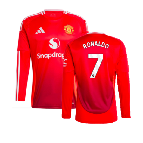2024-2025 Man Utd Long Sleeve Home Shirt (Ronaldo 7)