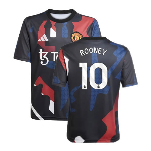2024-2025 Man Utd Pre-Match Jersey (Black) - Kids (Rooney 10)