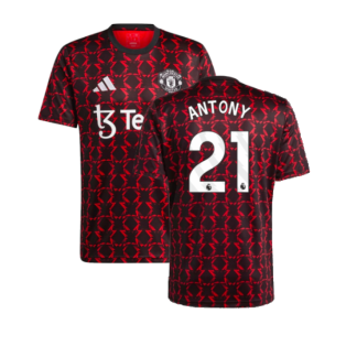 2024-2025 Man Utd Pre-Match Shirt (Black) (Antony 21)