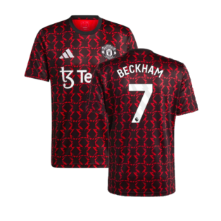 2024-2025 Man Utd Pre-Match Shirt (Black) (Beckham 7)