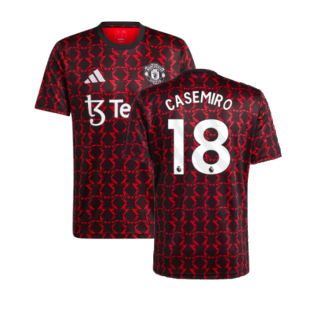 2024-2025 Man Utd Pre-Match Shirt (Black) (Casemiro 18)