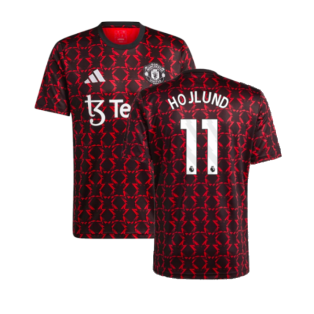 2024-2025 Man Utd Pre-Match Shirt (Black) (Hojlund 11)