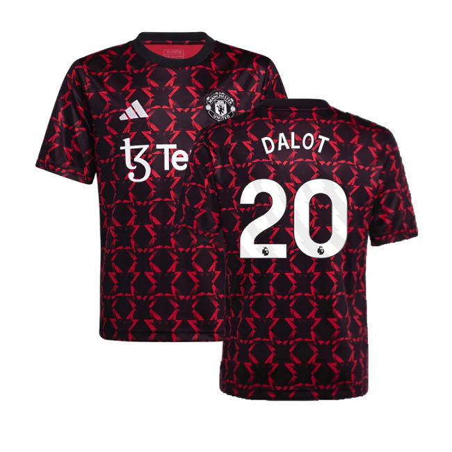 2024-2025 Man Utd Pre-Match Shirt (Black) - Kids (Dalot 20)