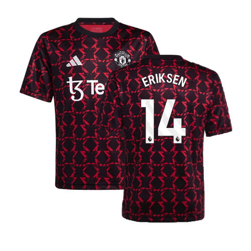 2024-2025 Man Utd Pre-Match Shirt (Black) - Kids (Eriksen 14)