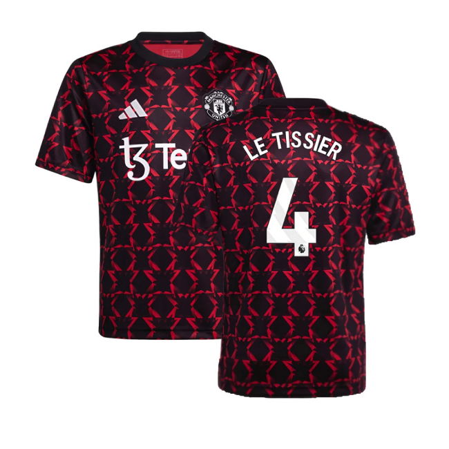 2024-2025 Man Utd Pre-Match Shirt (Black) - Kids (Le Tissier 4)