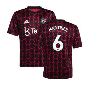 2024-2025 Man Utd Pre-Match Shirt (Black) - Kids (Martinez 6)