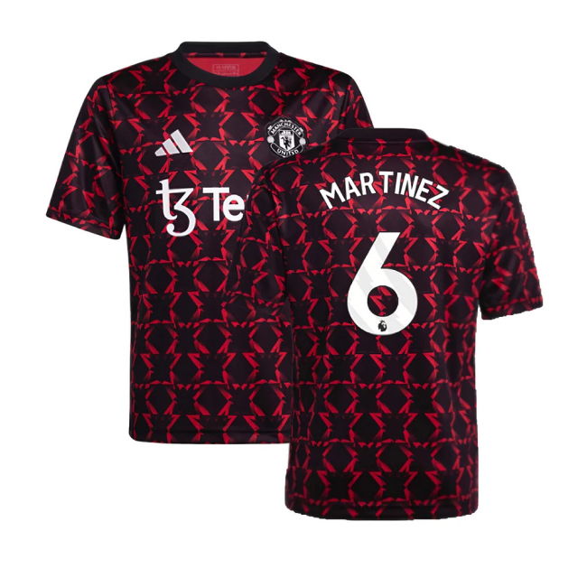 2024-2025 Man Utd Pre-Match Shirt (Black) - Kids (Martinez 6)