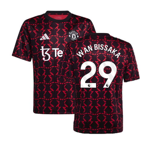 2024-2025 Man Utd Pre-Match Shirt (Black) - Kids (Wan Bissaka 29)