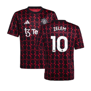 2024-2025 Man Utd Pre-Match Shirt (Black) - Kids (Zelem 10)