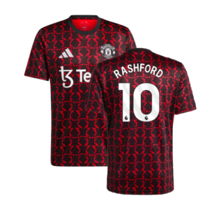 2024-2025 Man Utd Pre-Match Shirt (Black) (Rashford 10)