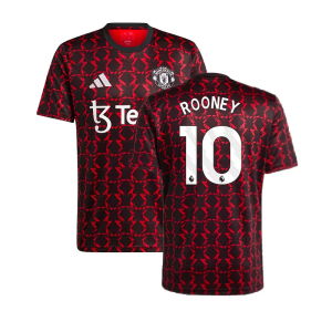 2024-2025 Man Utd Pre-Match Shirt (Black) (Rooney 10)