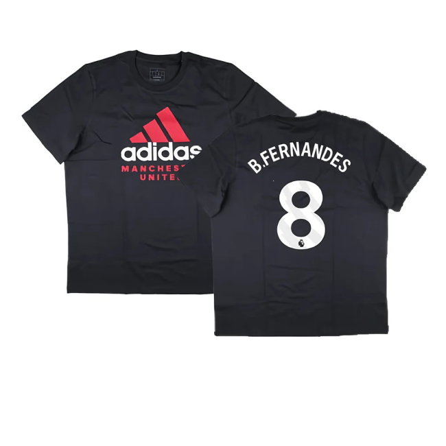 2024-2025 Man Utd Seasonal Graphic Tee (Night Grey) (B.Fernandes 8)