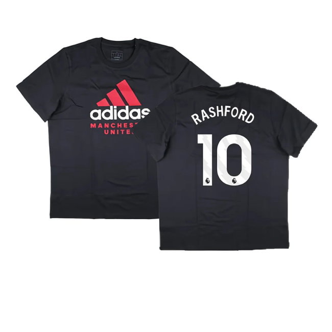 2024-2025 Man Utd Seasonal Graphic Tee (Night Grey) (Rashford 10)