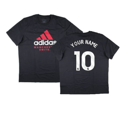2024-2025 Man Utd Seasonal Graphic Tee (Night Grey) (Your Name)