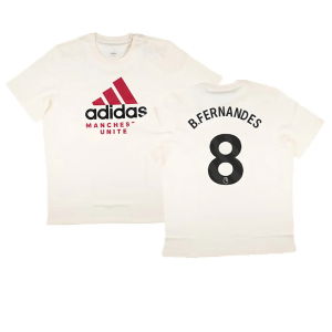 2024-2025 Man Utd SZN Graphic Tee (Cream White) (B.Fernandes 8)