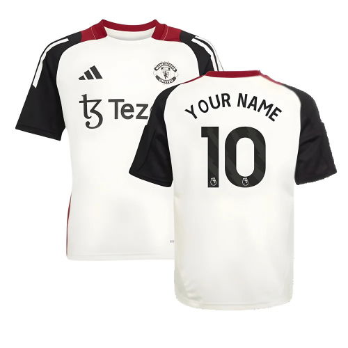 2024-2025 Man Utd Training Jersey (Off White) - Kids (Your Name)