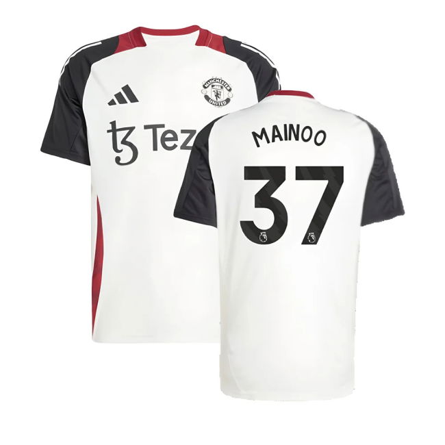 2024-2025 Man Utd Training Jersey (Off White) (Mainoo 37)