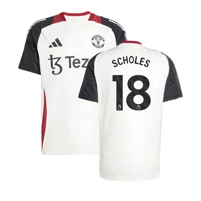 2024-2025 Man Utd Training Jersey (Off White) (Scholes 18)