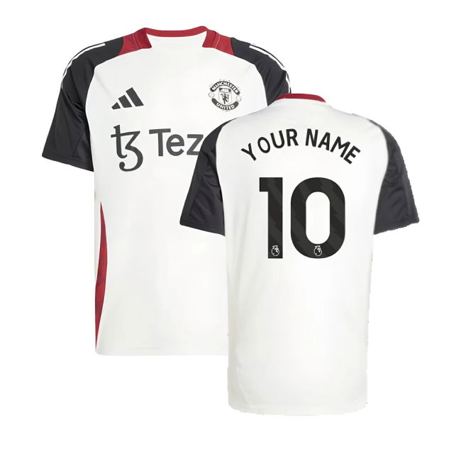 2024-2025 Man Utd Training Jersey (Off White) (Your Name)