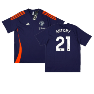 2024-2025 Man Utd Training Tee (Night Indigo) (Antony 21)