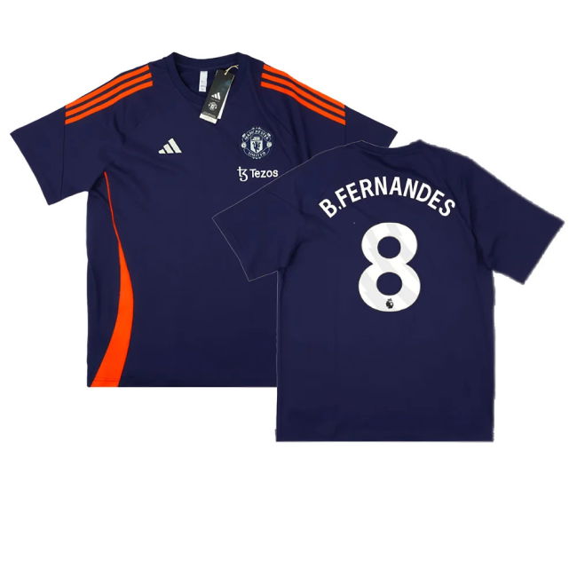 2024-2025 Man Utd Training Tee (Night Indigo) (B.Fernandes 8)