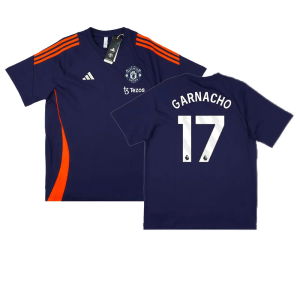 2024-2025 Man Utd Training Tee (Night Indigo) (Garnacho 17)