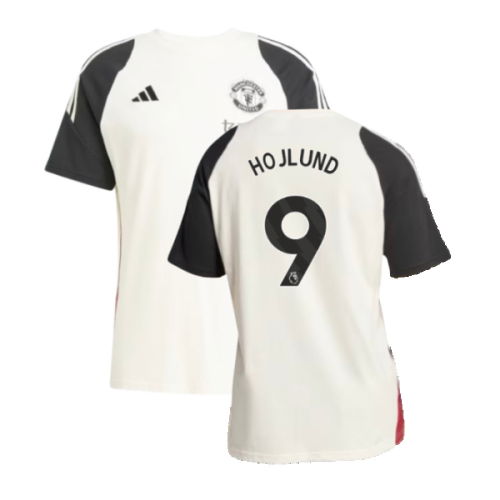 2024-2025 Man Utd Training Tee (Off White) (Hojlund 9)