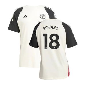 2024-2025 Man Utd Training Tee (Off White) (Scholes 18)