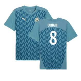 2024-2025 Marseille Pre-Match Shirt (Bold Blue) (Ounahi 8)