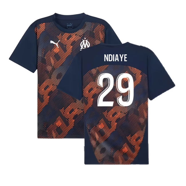 2024-2025 Marseille Pre-Match Shirt (Club Navy) (Ndiaye 29)