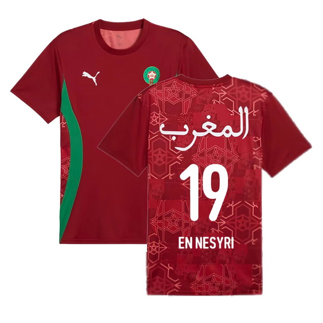 2024-2025 Morocco Prematch SS Jersey (Red) (En Nesyri 19)