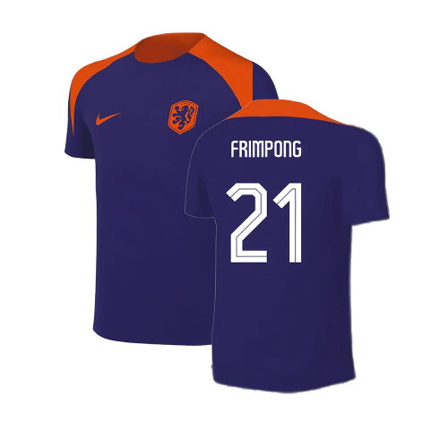 2024-2025 Netherlands Strike Training Shirt (Blue) - Kids (Frimpong 12) 2024-2025 Netherlands Strike Training Shirt (Blue) - Kids (Frimpong 12)