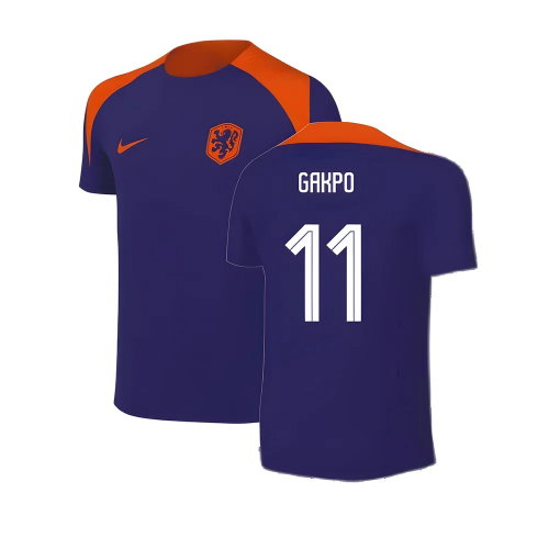 2024-2025 Netherlands Strike Training Shirt (Blue) - Kids (Gakpo 11)