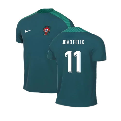 2024-2025 Portugal Dri-FIT Pre-Match Shirt (Green) (Joao Felix 11)