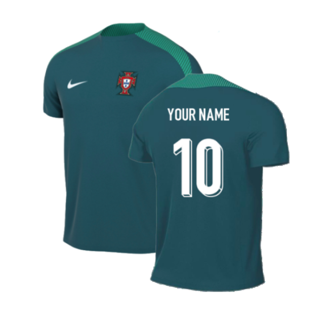2024-2025 Portugal Dri-FIT Pre-Match Shirt (Green) (Your Name)