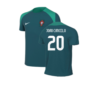 2024-2025 Portugal Dri-FIT Strike Training Shirt (Green) - Kids (Joao Cancelo 20)