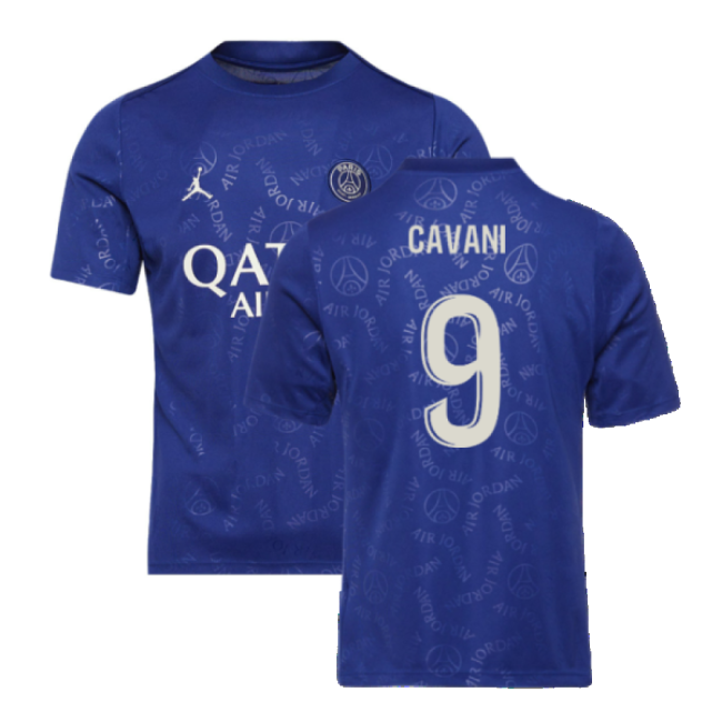 2024-2025 PSG Academy Pro Fourth Pre-Match Top (Blue) (Cavani 9)