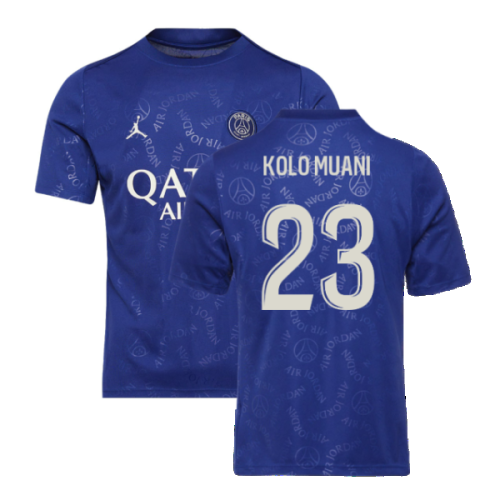2024-2025 PSG Academy Pro Fourth Pre-Match Top (Blue) (Kolo Muani 23)