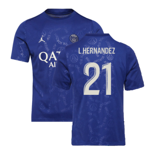 2024-2025 PSG Academy Pro Fourth Pre-Match Top (Blue) (L.Hernandez 21)