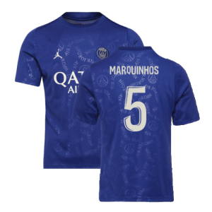 2024-2025 PSG Academy Pro Fourth Pre-Match Top (Blue) (Marquinhos 5)