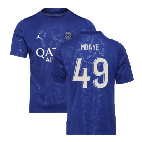 2024-2025 PSG Academy Pro Fourth Pre-Match Top (Blue) (Mbaye 49)